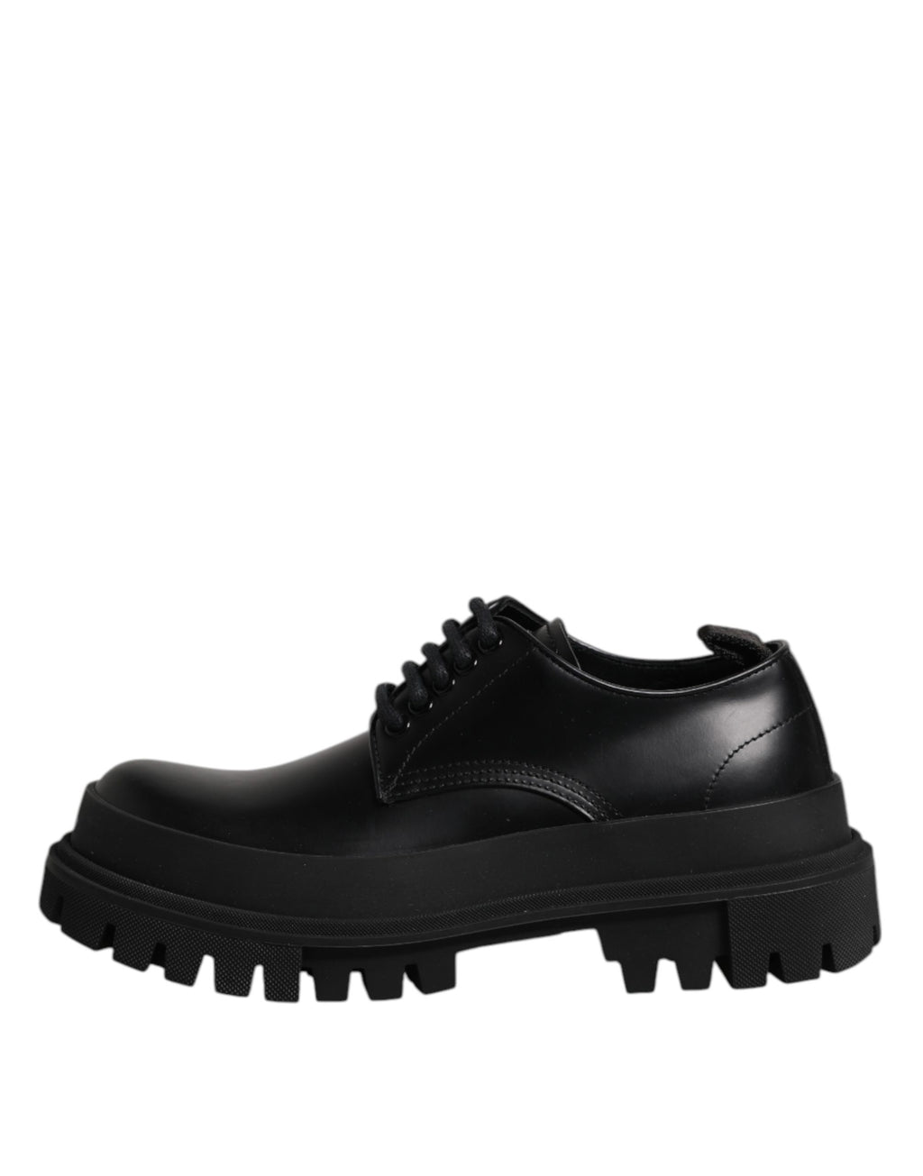 Dolce & Gabbana Black Leather Hi-Trekking Derby Shoes