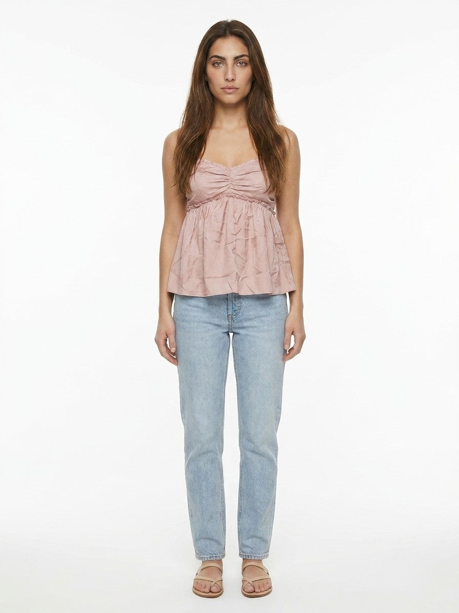 Dolce & Gabbana Pink Silk Sleeveless T-Shirt