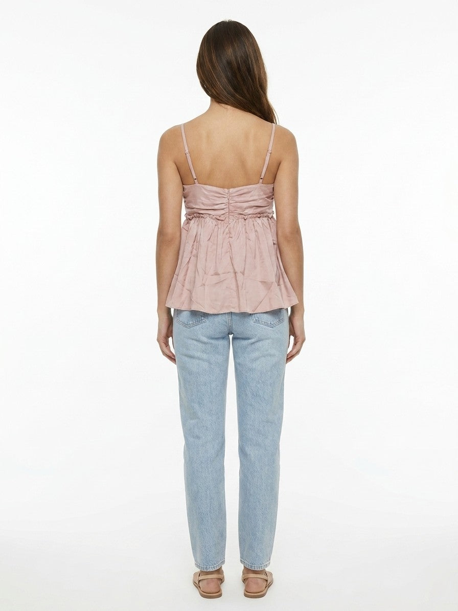 Dolce & Gabbana Pink Silk Sleeveless T-Shirt