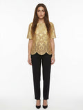 Dolce & Gabbana Gold Marabou Blouse
