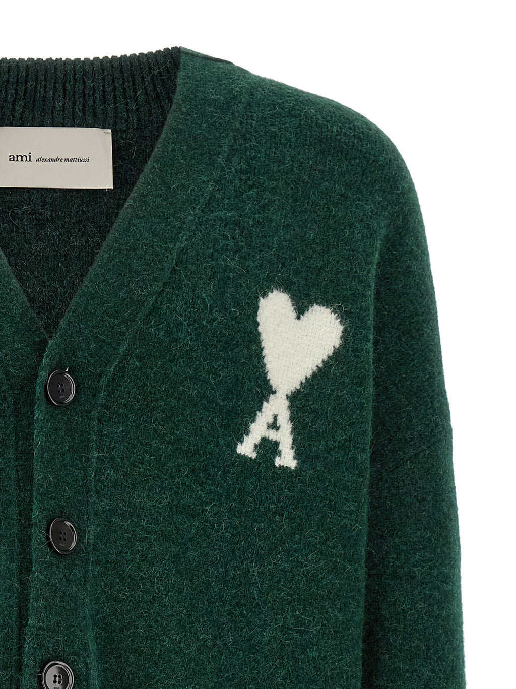 Ami Paris Bicolor Alpaca Cardigan