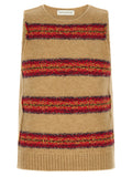 Dries Van Noten Beige Wool Sleeveles Sweater