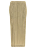 PLEATS PLEASE ISSEY MIYAKE Beige Polyester Midi Skirt