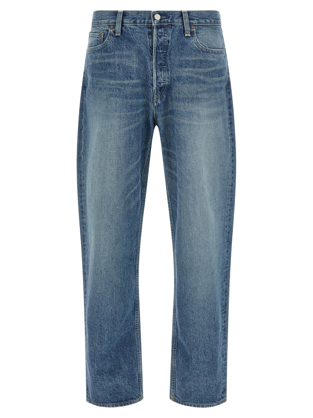 SSSTEIN Blue Cotton Tapered Jeans