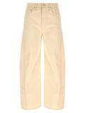 Mother Denim Beige Cotton High-Waisted Jean