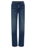 Mother Denim Blue Cotton Straight-Leg Jeans
