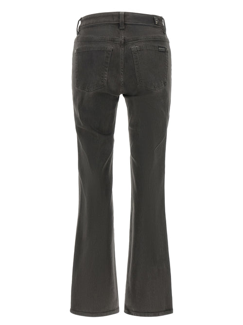 7 For All Mankind Gray Cotton Straight-Leg Jeans