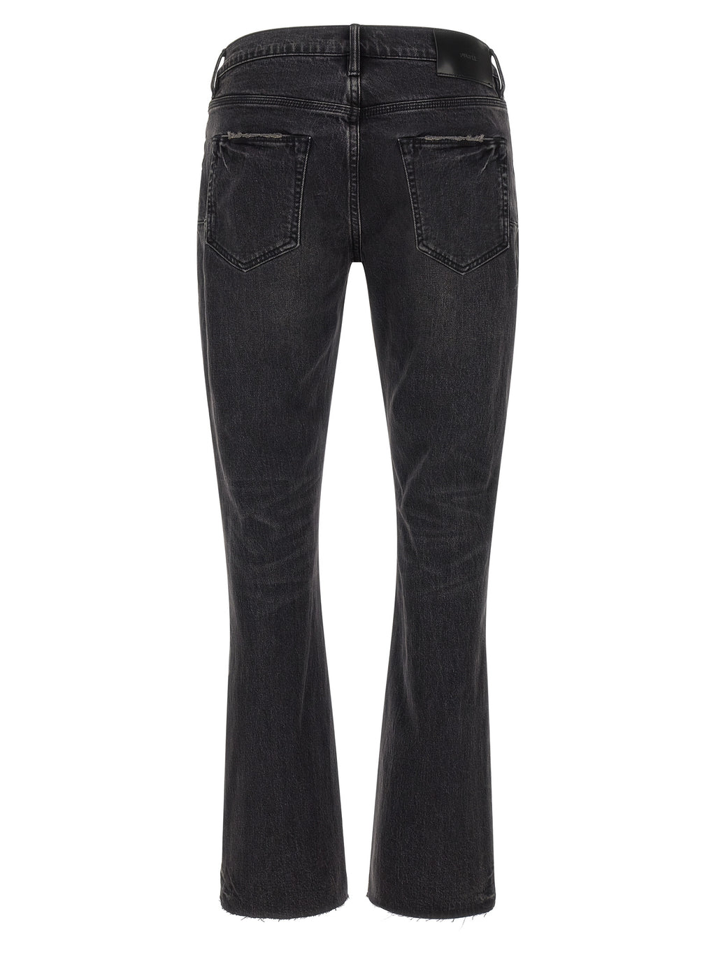 PURPLE Black Cotton Flared Jeans