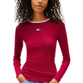 Tommy Hilfiger Jeans Bordeaux Recycled Cotton Long Sleeve T-Shirt