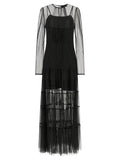 Twinset Black Polyamide Long Dress