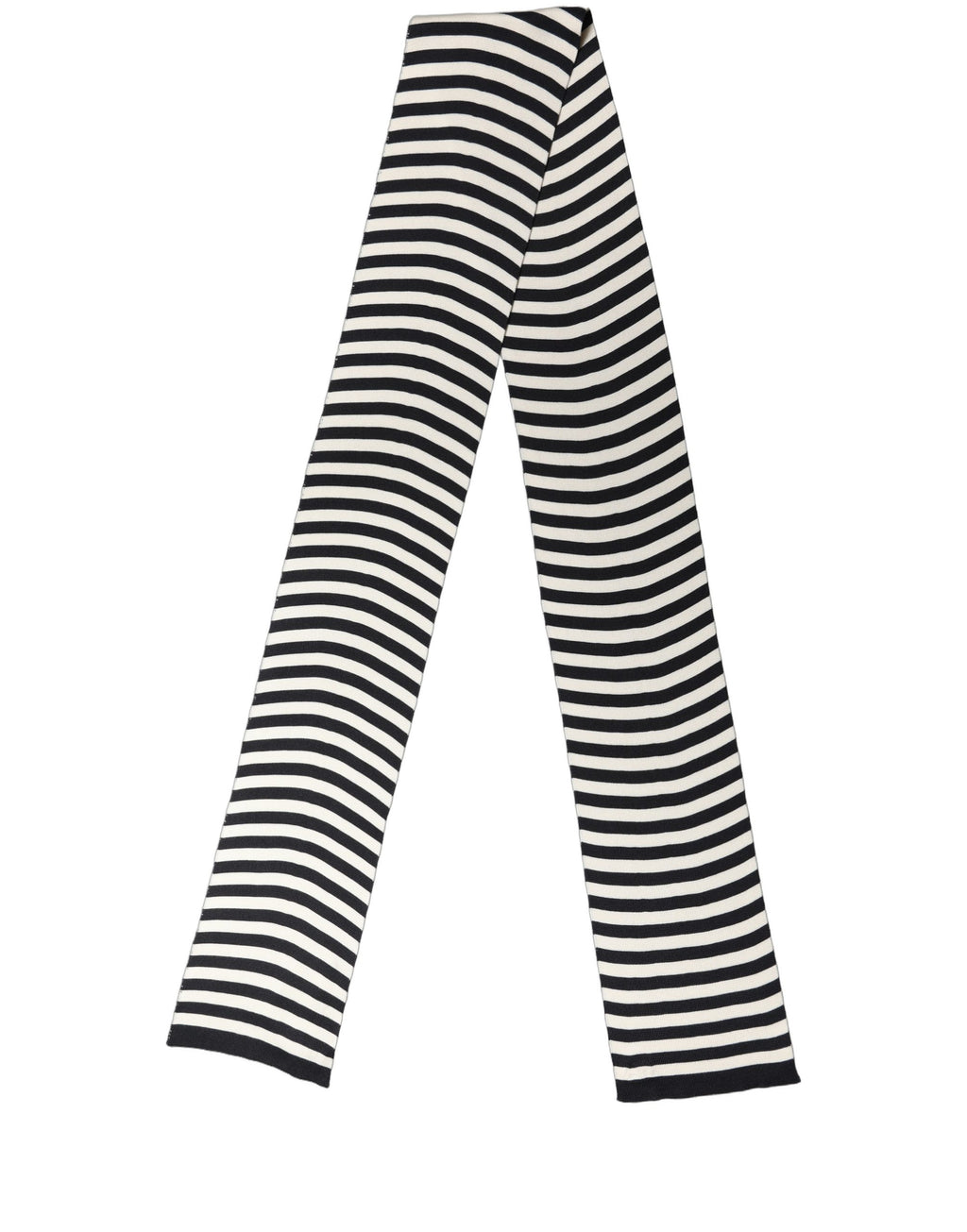 Dolce & Gabbana Black White Stripes Silk Knitted Shawl Scarf