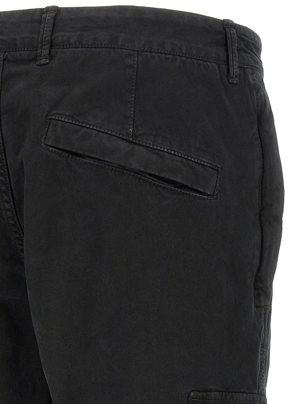 Stone Island Black Cotton Cargo Pants