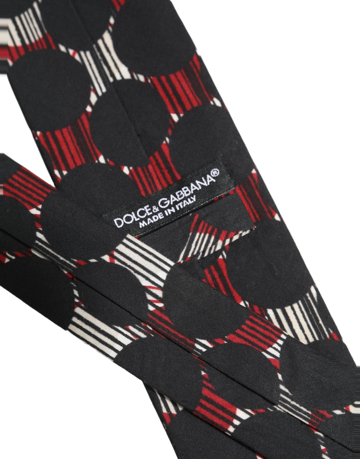 Dolce & Gabbana Multicolor Cotton Geometric Adjustable Tied Necktie Tie
