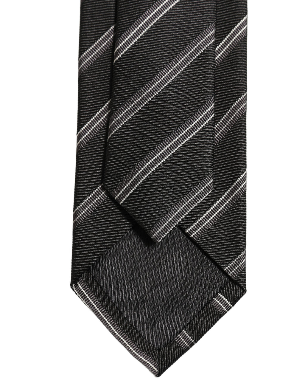 Dolce & Gabbana Men Black Silk Stripes Adjustable Tied Necktie Tie