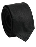 Dolce & Gabbana Men Black Satin Silk Classic Adjustable Tied Necktie Tie