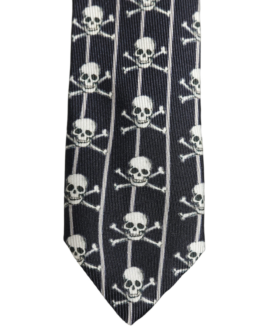 Dolce & Gabbana Men Black Silk Skull Fantasy Adjustable Tied Necktie Tie