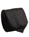 Dolce & Gabbana Men Black Silk Geometric Adjustable Tied Necktie Tie