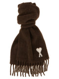 Ami Paris Brown Alpaca Leather Foulard