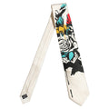 Dolce & Gabbana White Silk Floral Graphic Adjustable Tied Men Necktie Tie