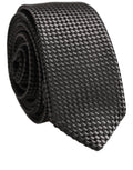Dolce & Gabbana Dark Gray Textured Silk Adjustable Necktie Accessory Tie