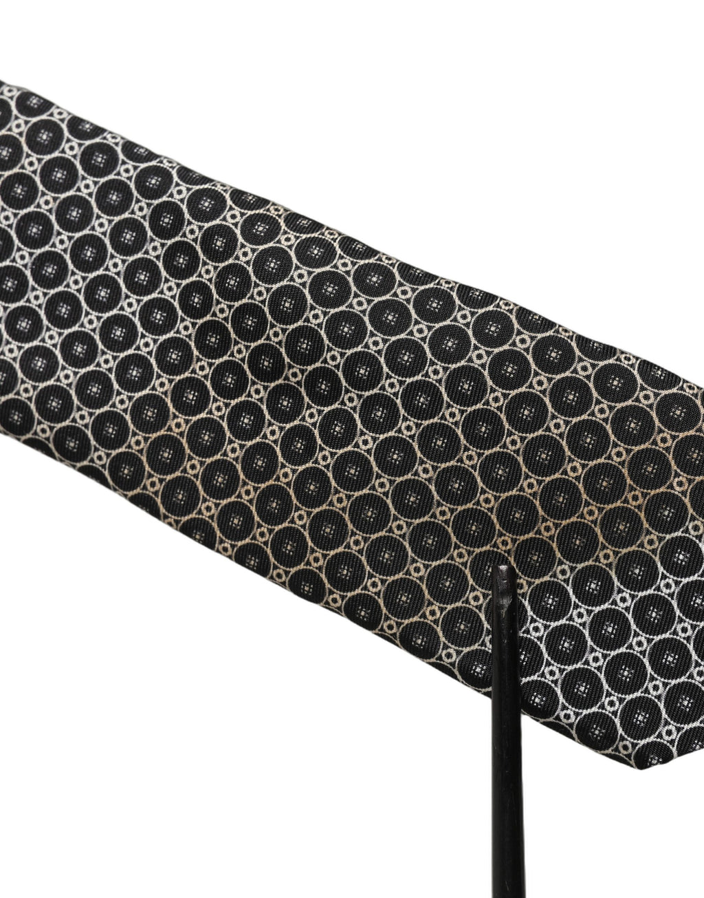Dolce & Gabbana Black White Geometric Silk Adjustable Necktie Accessory Tie
