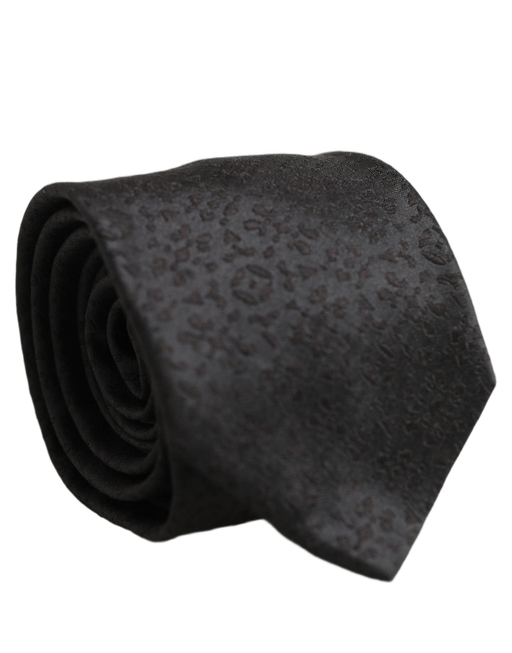 Dolce & Gabbana Black Jacquard Silk Adjustable Necktie Men Accessory Tie