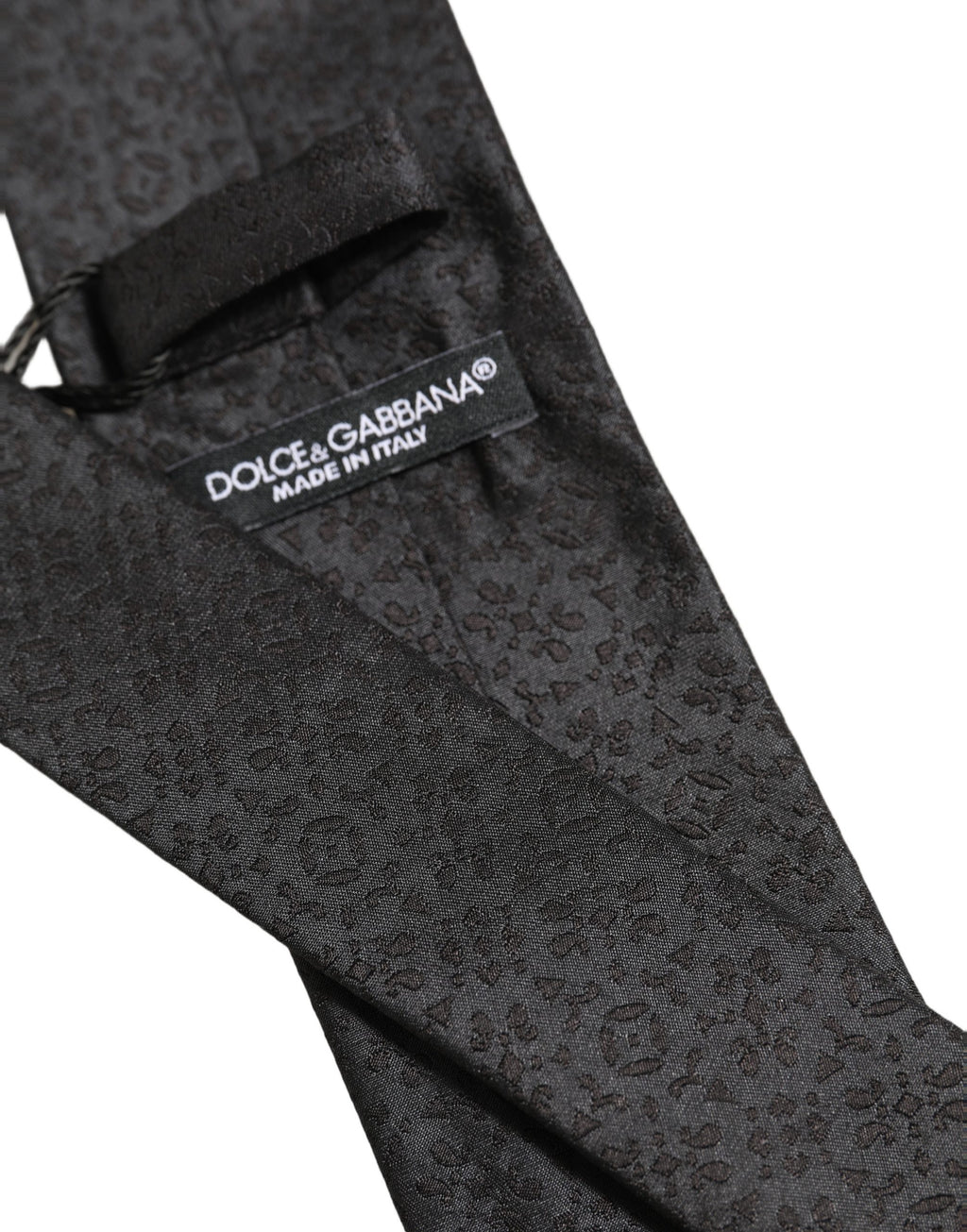 Dolce & Gabbana Black Jacquard Silk Adjustable Necktie Men Accessory Tie