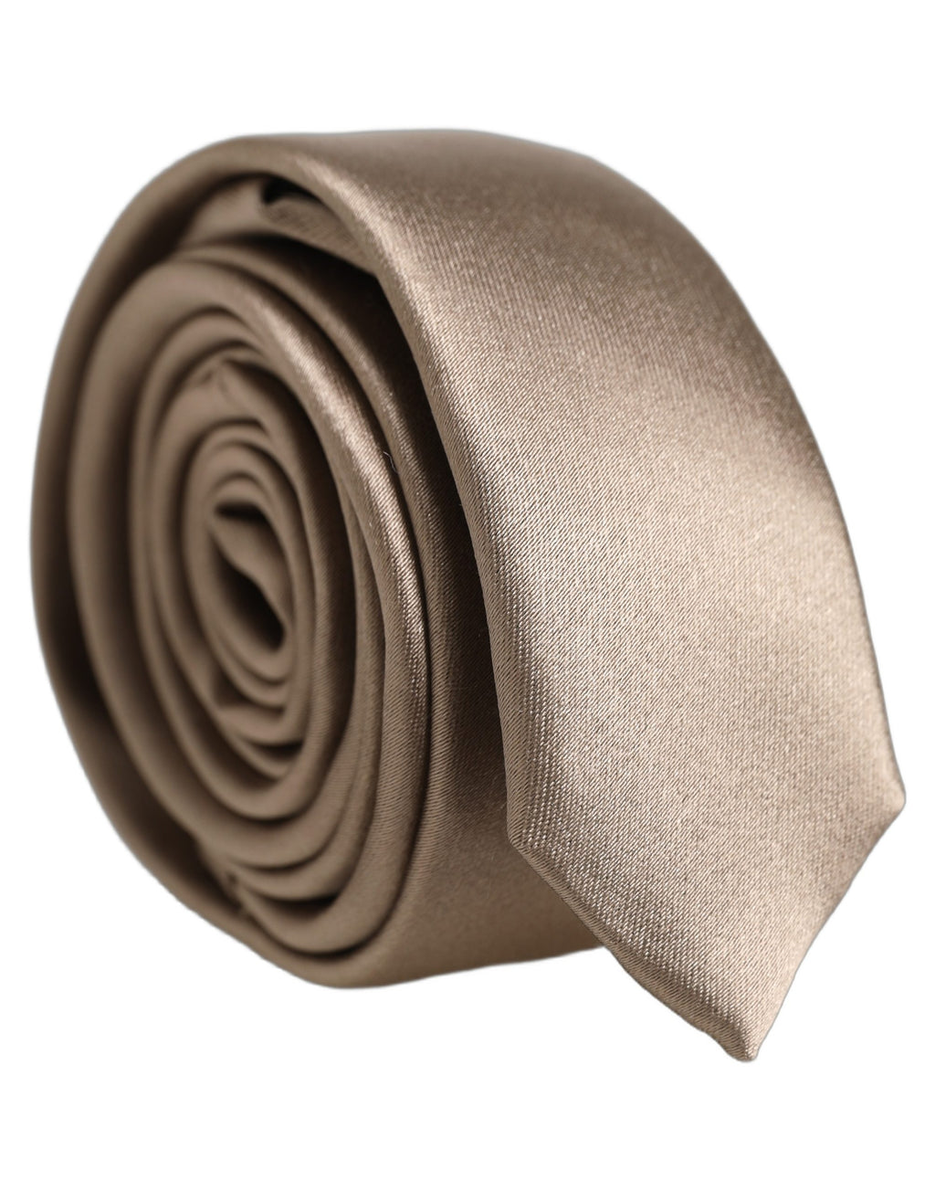 Dolce & Gabbana Brown Satin 100% Silk Adjustable Tied Men Necktie Tie