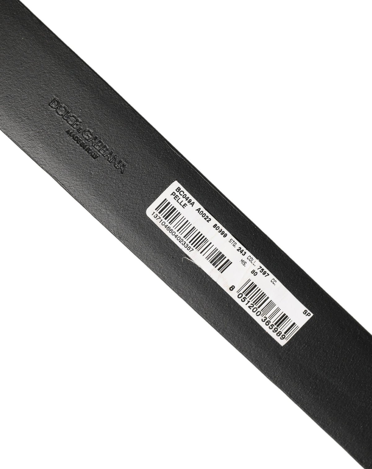 Dolce & Gabbana Black Leather Silver Tone Metal Buckle Belt