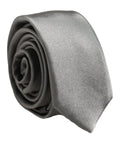 Dolce & Gabbana Gray Satin 100% Silk Adjustable Tied Men Necktie Tie