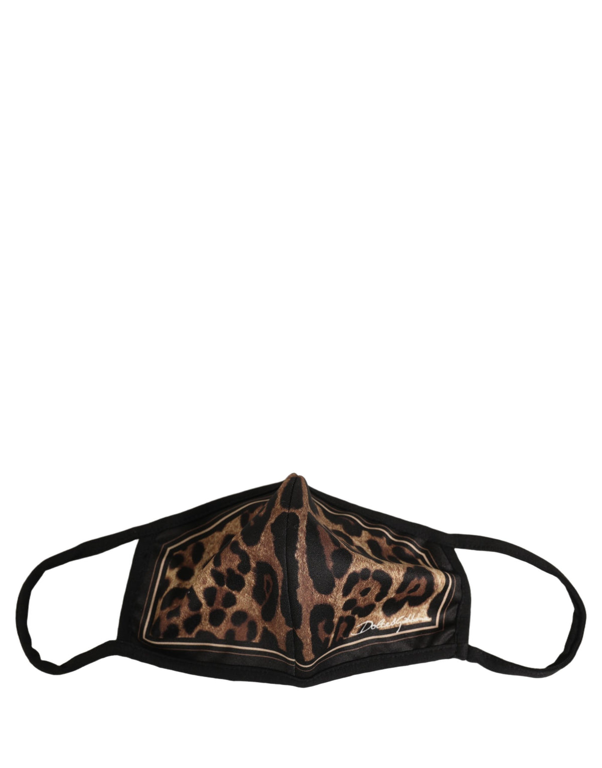 Dolce & Gabbana Brown Black Leopard Print Elastic Ear Strap Face Mask