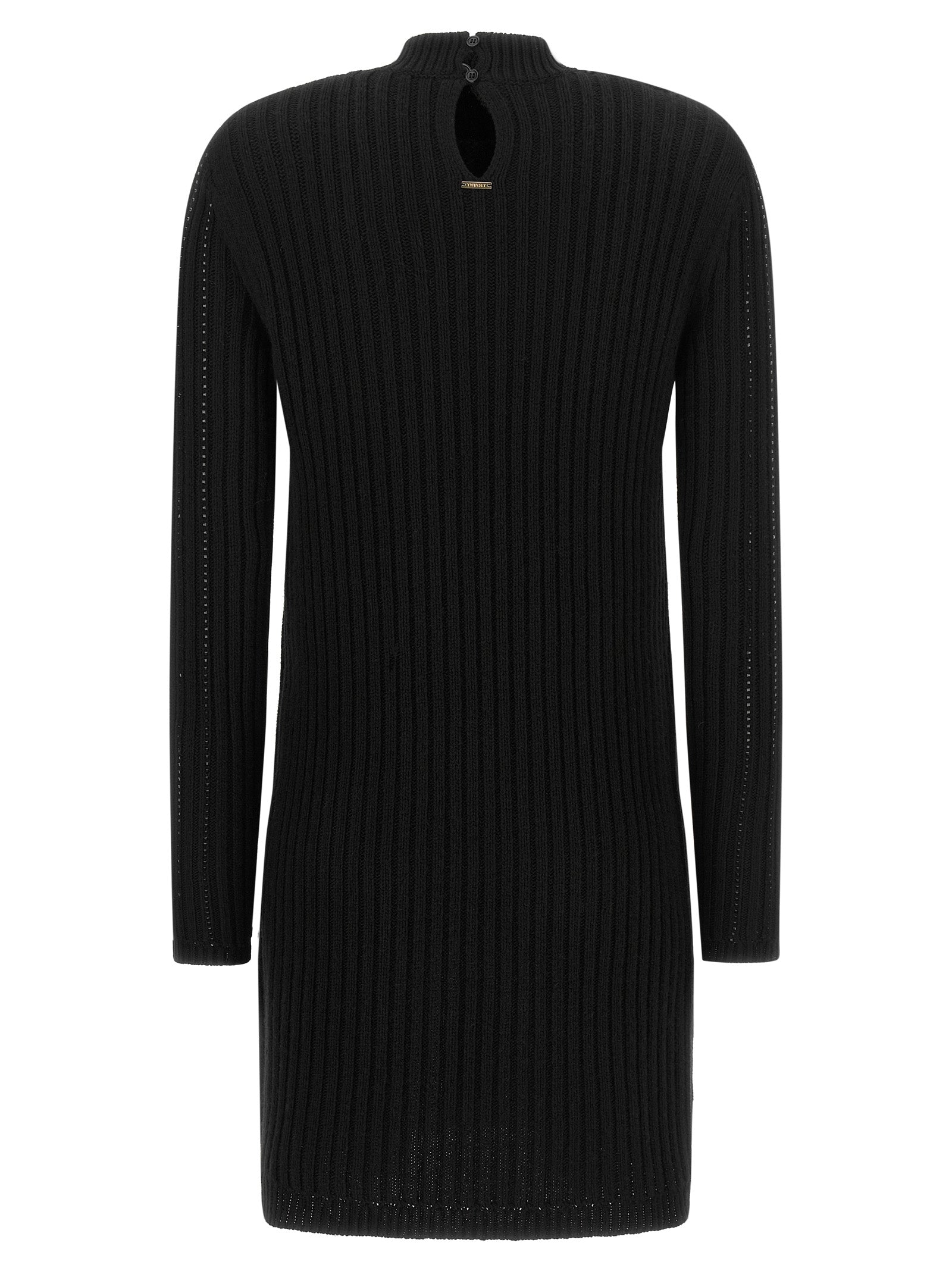 Twinset Black Viscose Short Dress