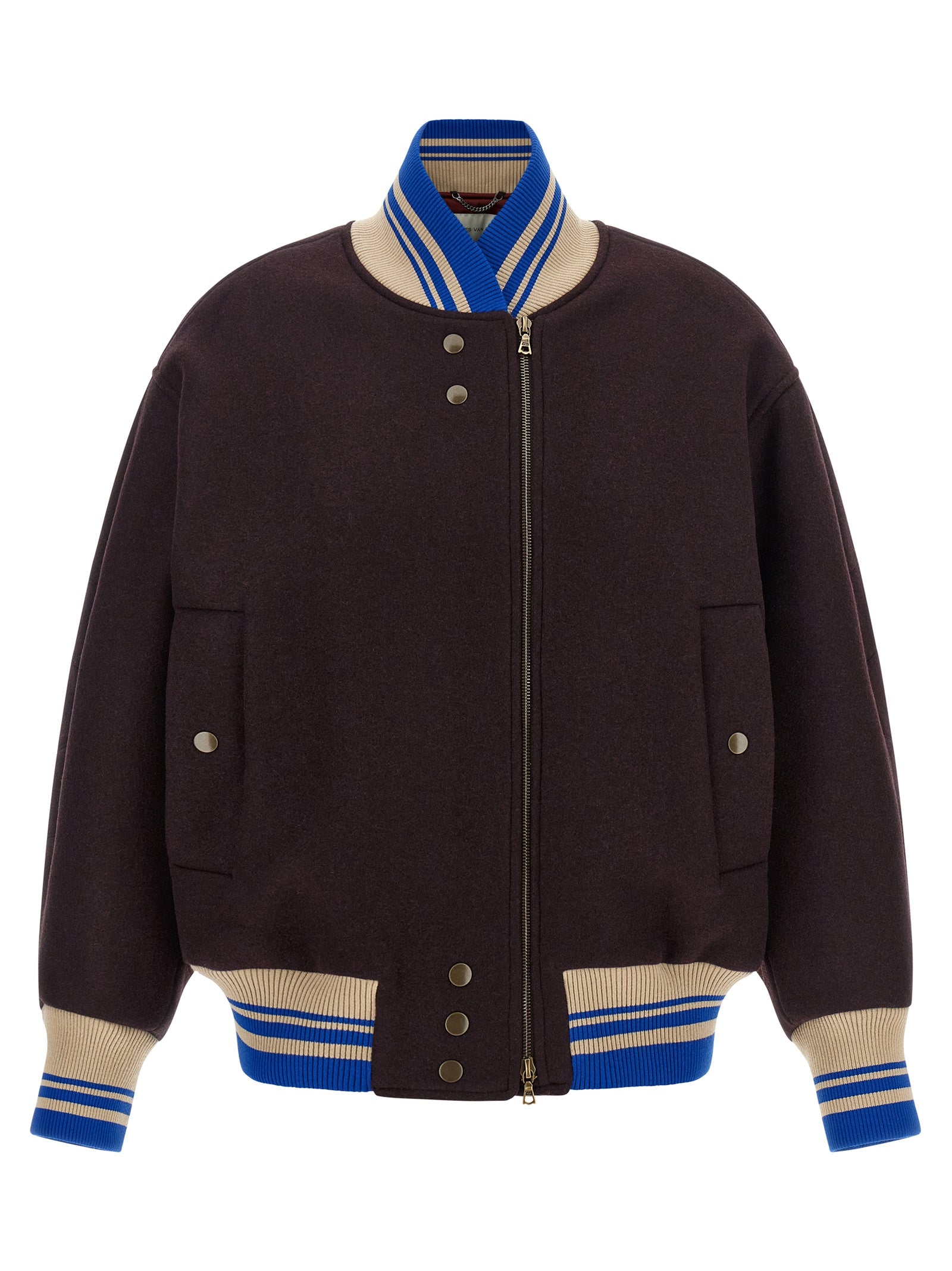Dries Van Noten Purple Wool Bomber