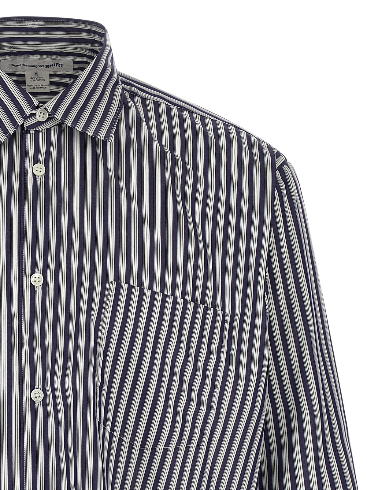 Comme Des Garçons Blue Cotton Blouse