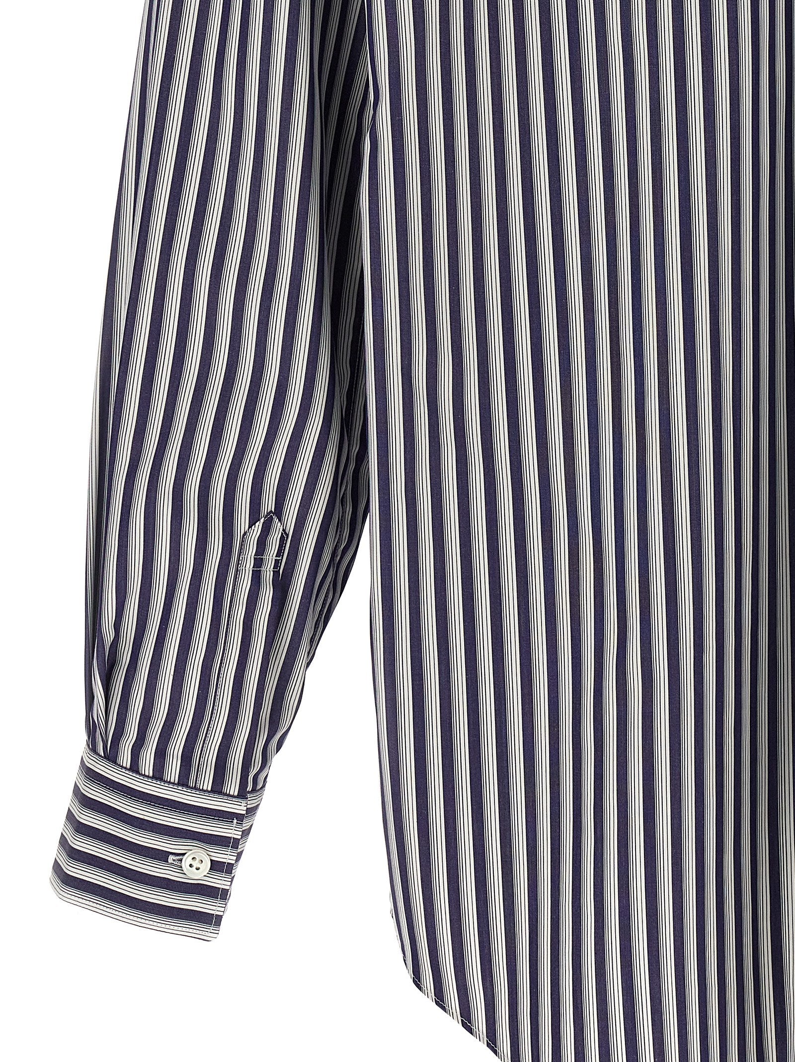 Comme Des Garçons Blue Cotton Blouse