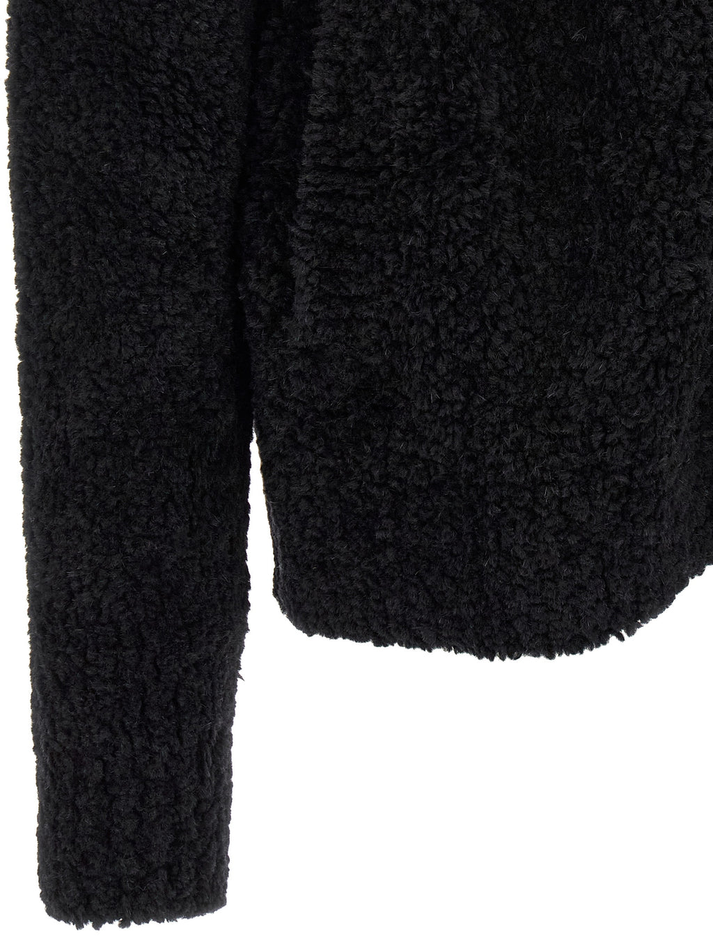 Dolce & Gabbana Black Alpaca Leather Cardigan