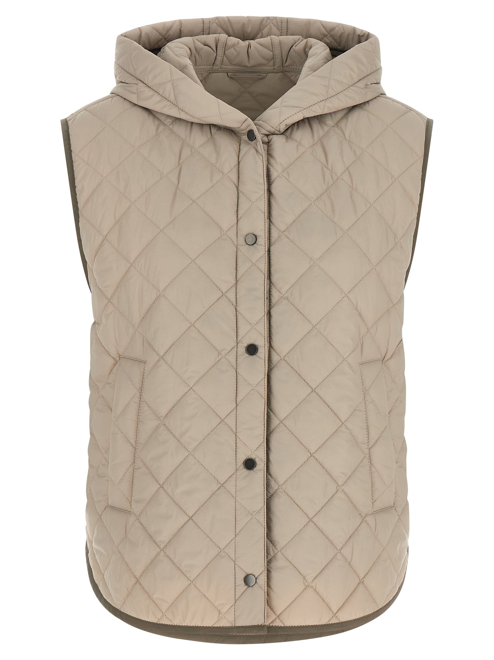 Brunello Cucinelli Beige Polyamide Sleeveless Jacket