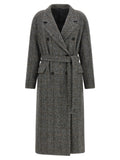 Brunello Cucinelli Gray Alpaca Leather Coat