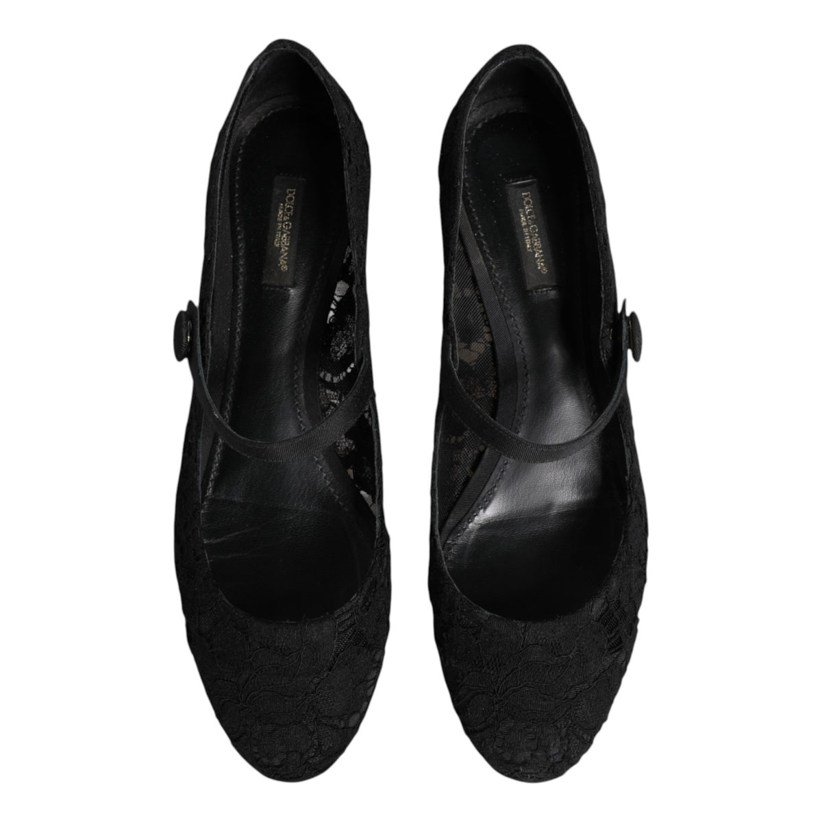 Dolce & Gabbana Black Vally Taormina Floral Lace Pumps Shoes