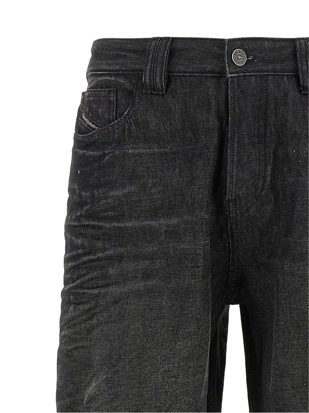 Diesel Gray Cotton Straight-Leg Jeans