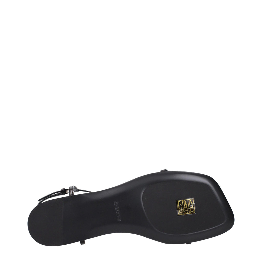 Jil Sander Black Leather Flip-Flop Sandals