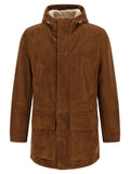Brunello Cucinelli Brown Lamb Leather Leather Jacket