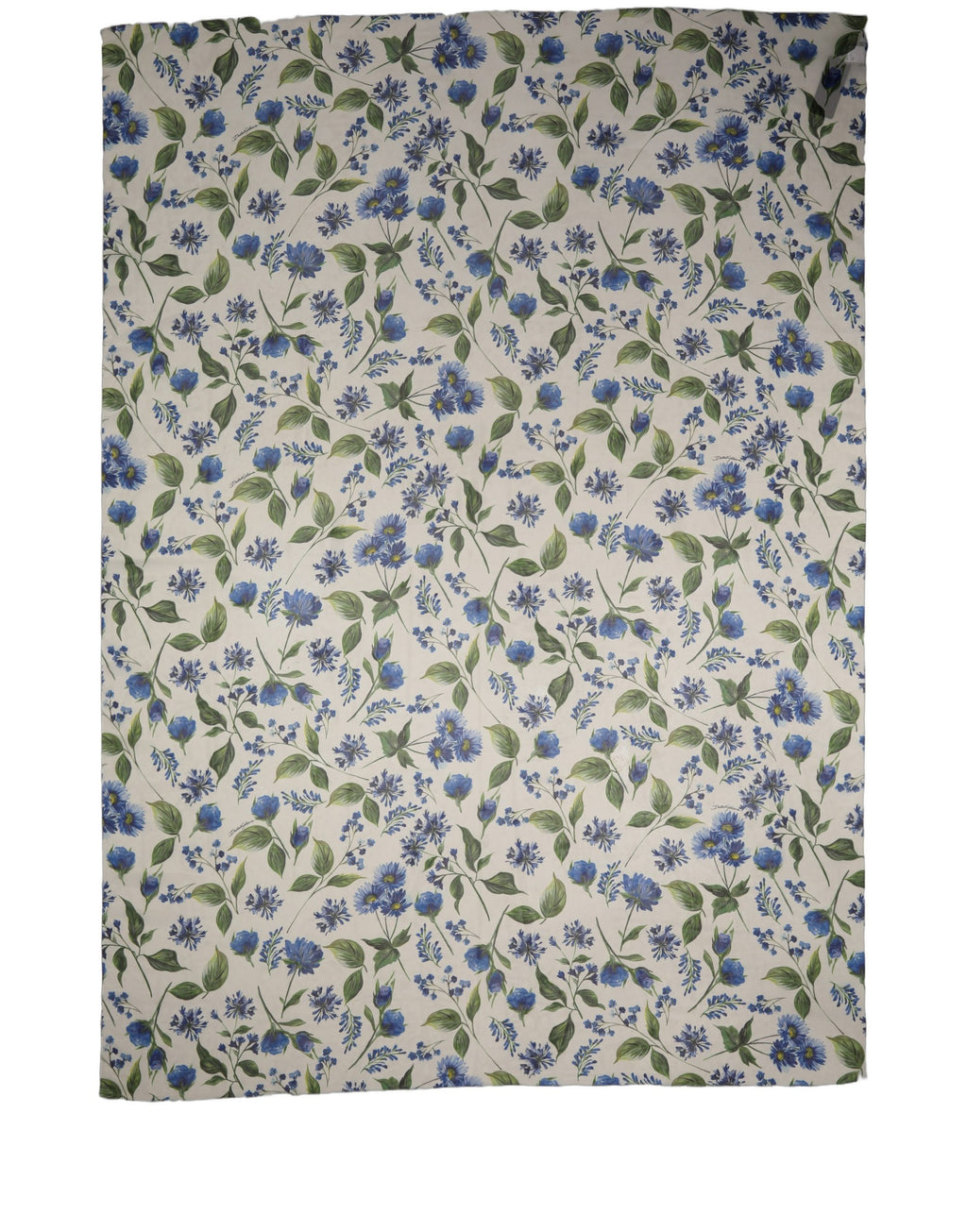 Dolce & Gabbana White Blue Floral Polyester Stole Scarf