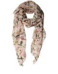Dolce & Gabbana Pink Silk Floral Chiffon Long Stole Scarf