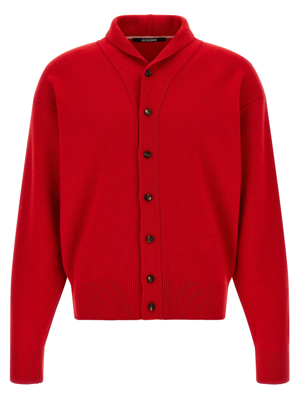 Jacquemus Red Merino Wool Cardigan