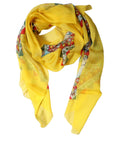 Dolce & Gabbana Yellow Silk Printed Shawl Stole Scarf
