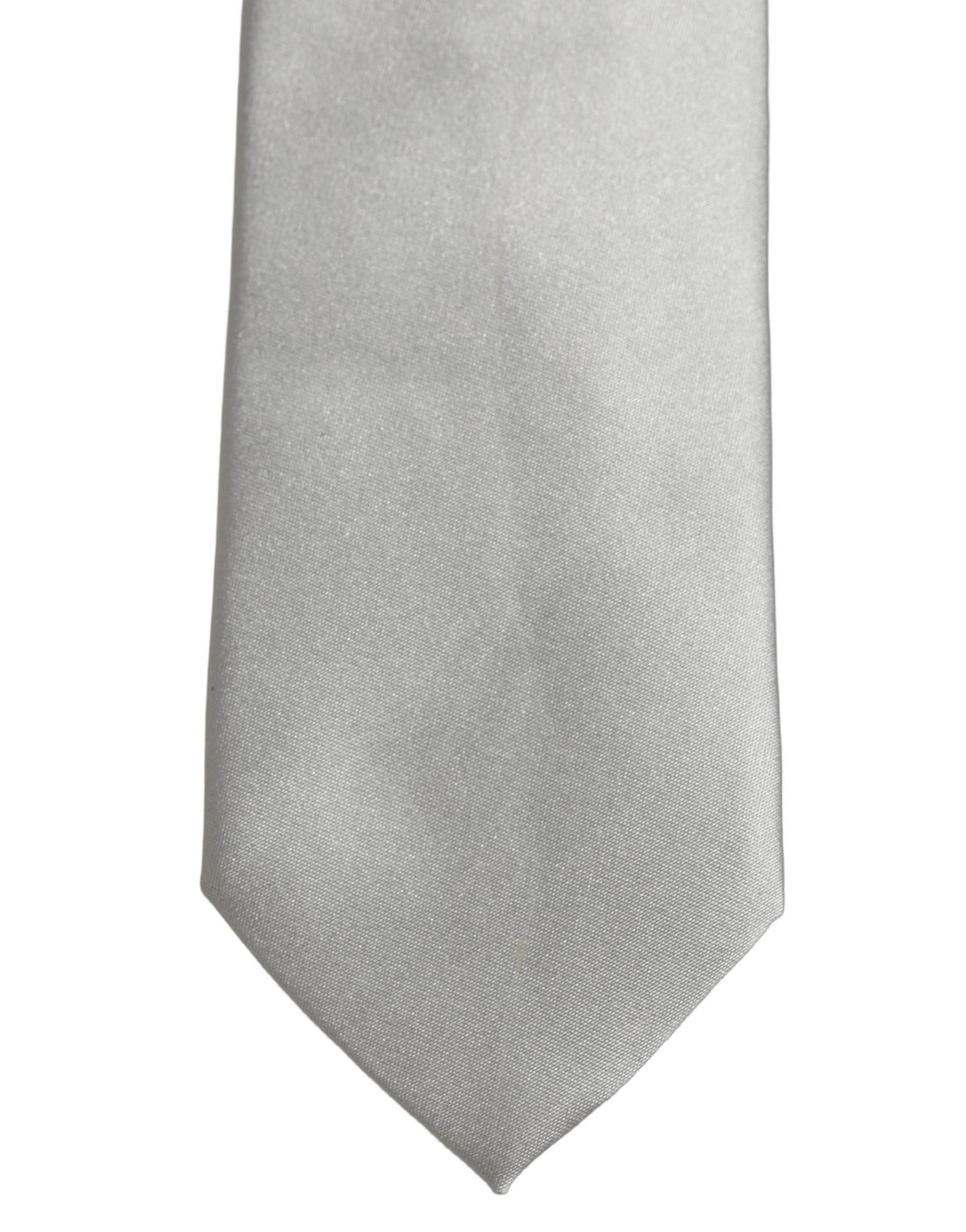 Dolce & Gabbana Gray Satin 100% Silk Adjustable Tied Men Necktie Tie