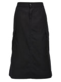 Carhartt Wip Black Cotton Midi Skirt