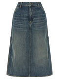 Carhartt Wip Blue Cotton Midi Skirt