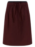 Prada Bordeaux Polyester Midi Skirt